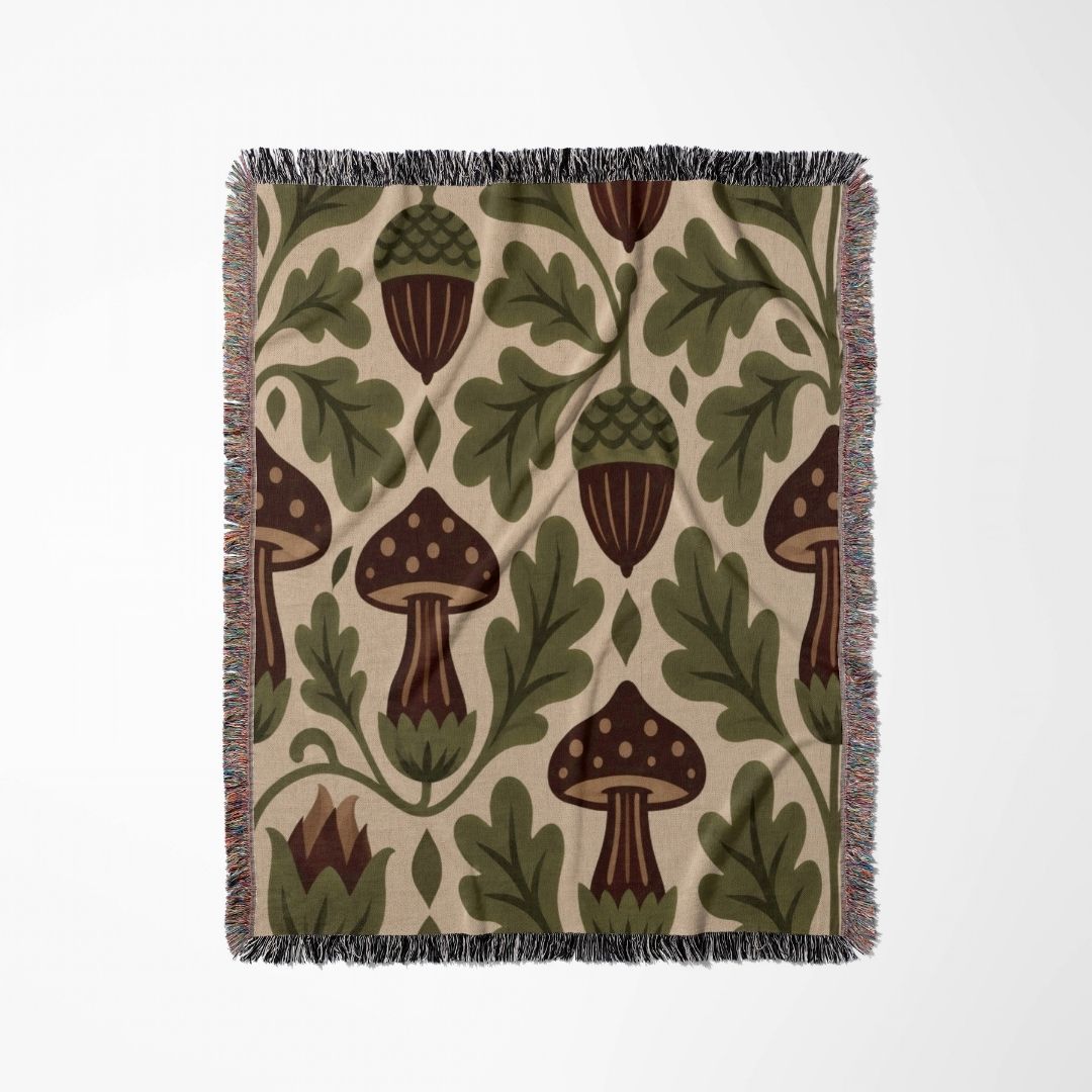 Acorn & Toadstool Woven Blanket