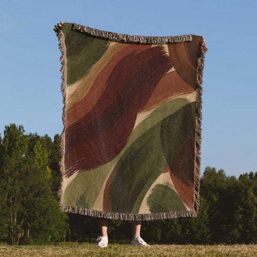 Autumn Brushstroke Woven Blanket
