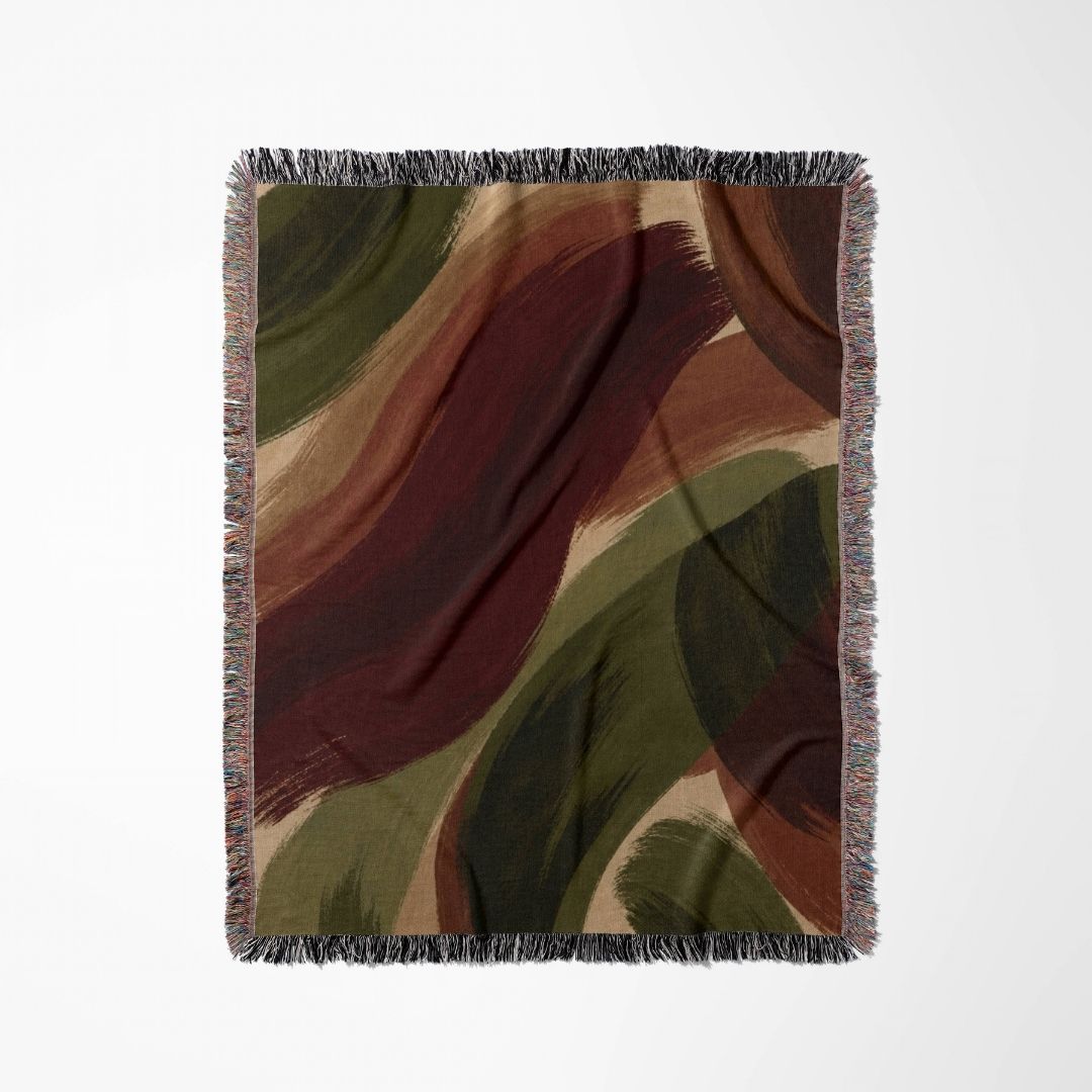 Autumn Brushstroke Woven Blanket