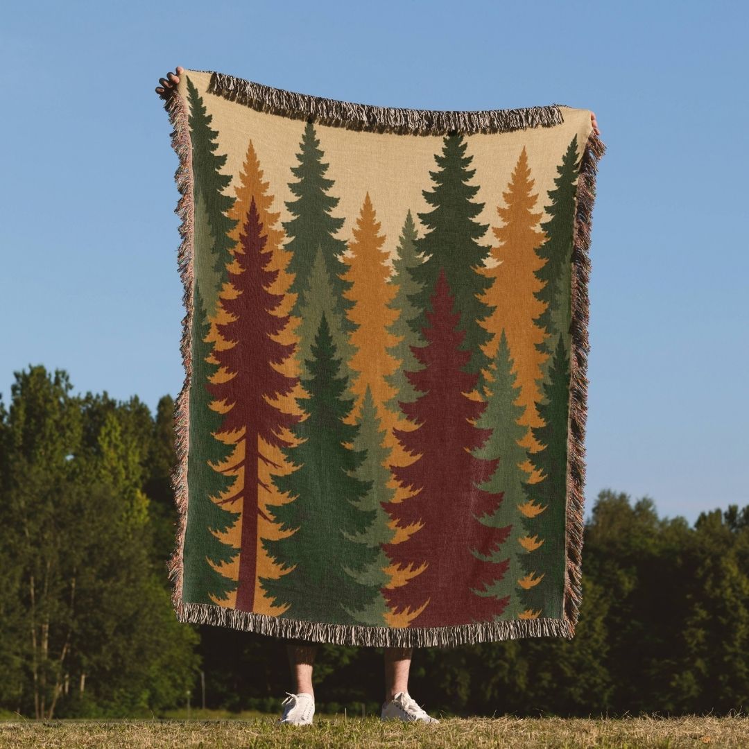 Autumn Pine Ridge Woven Blanket
