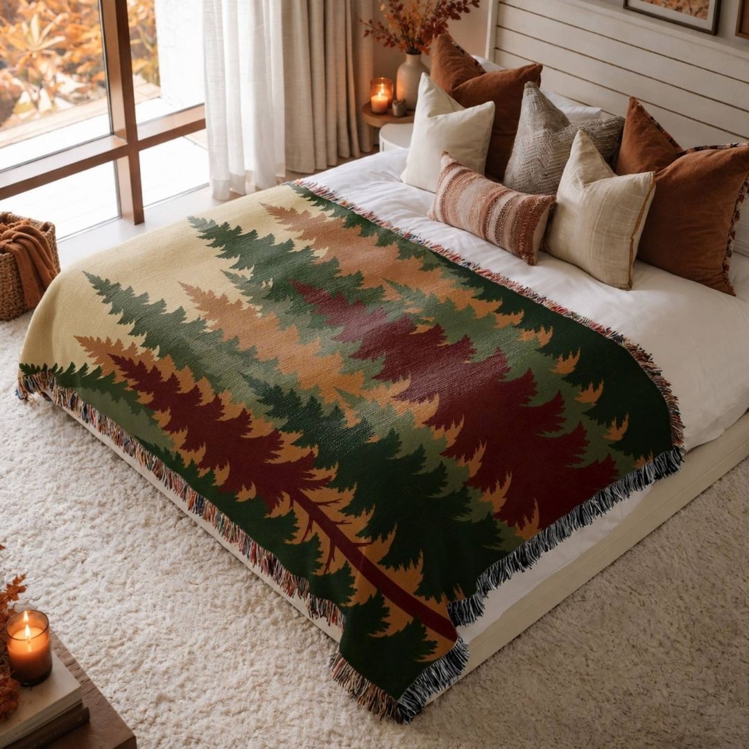 Autumn Pine Ridge Woven Blanket