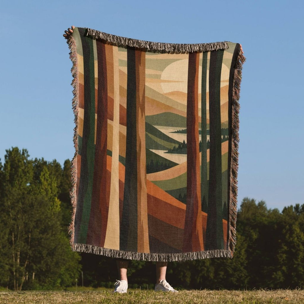 Autumn Woodland Woven Blanket