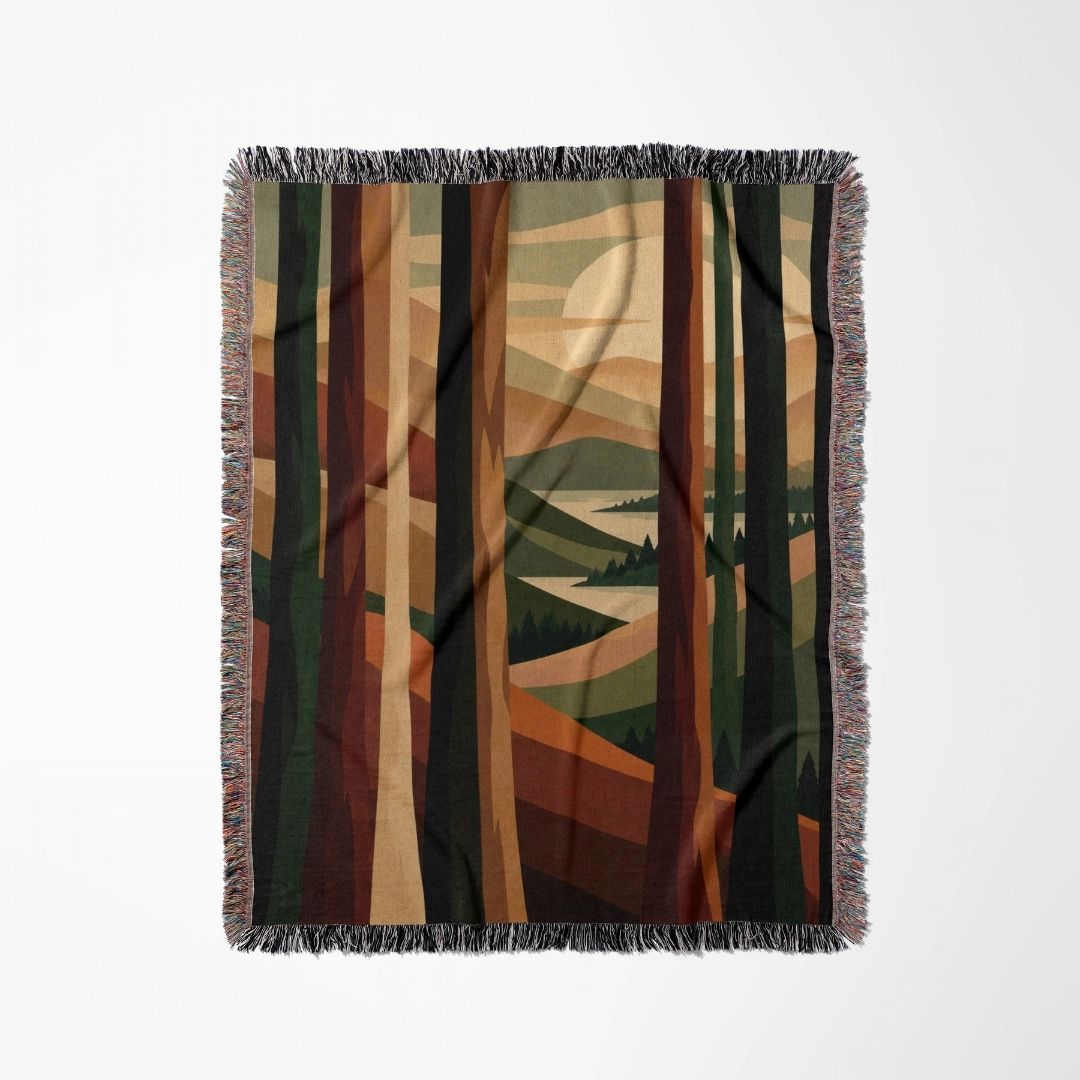 Autumn Woodland Woven Blanket