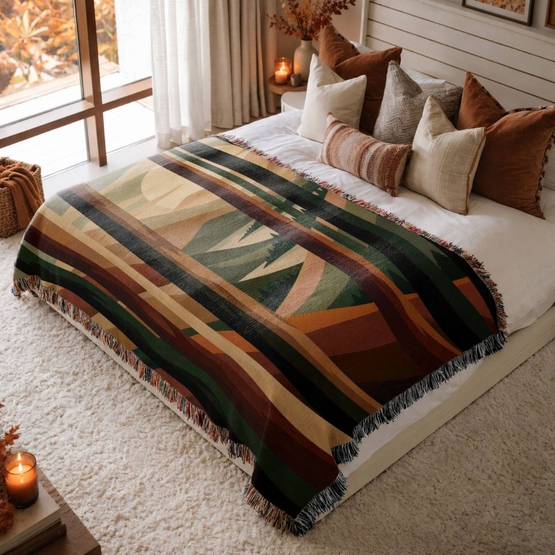 Autumn Woodland Woven Blanket