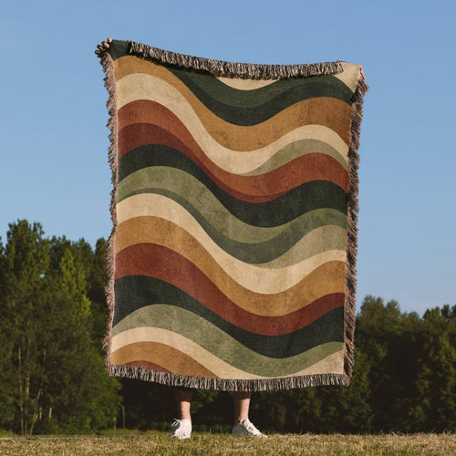 Autumn Current woven throw blanket outdoors