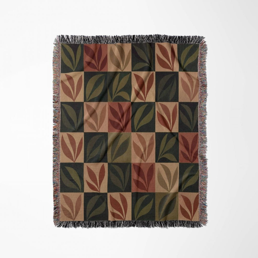 Botanic Grid Woven Blanket