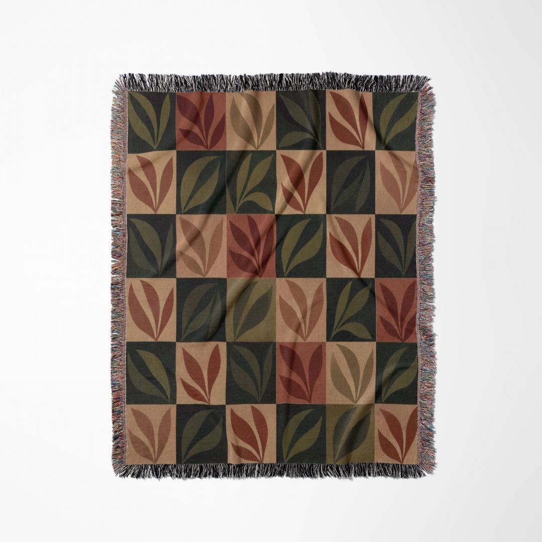 Botanic Grid Woven Blanket