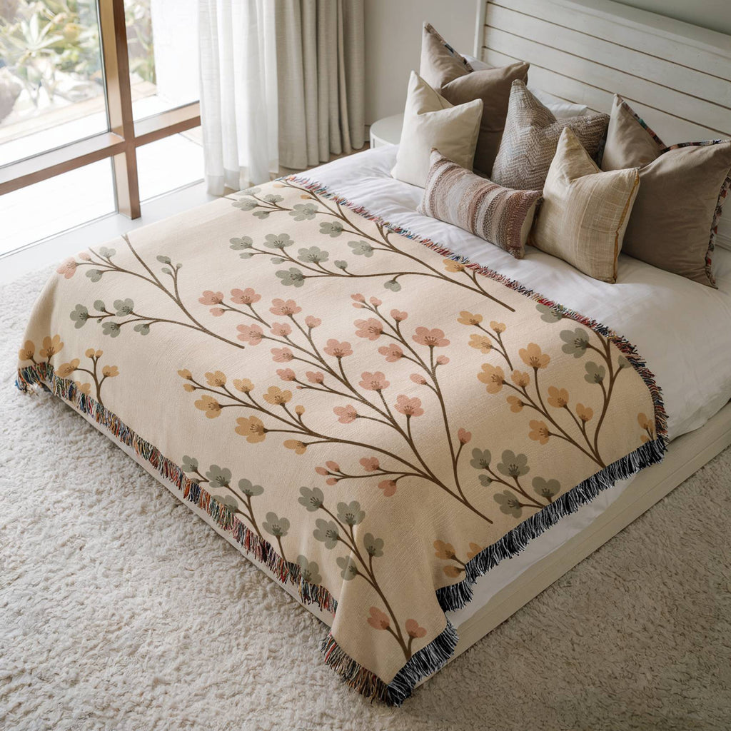 Calm Florals Woven Blanket