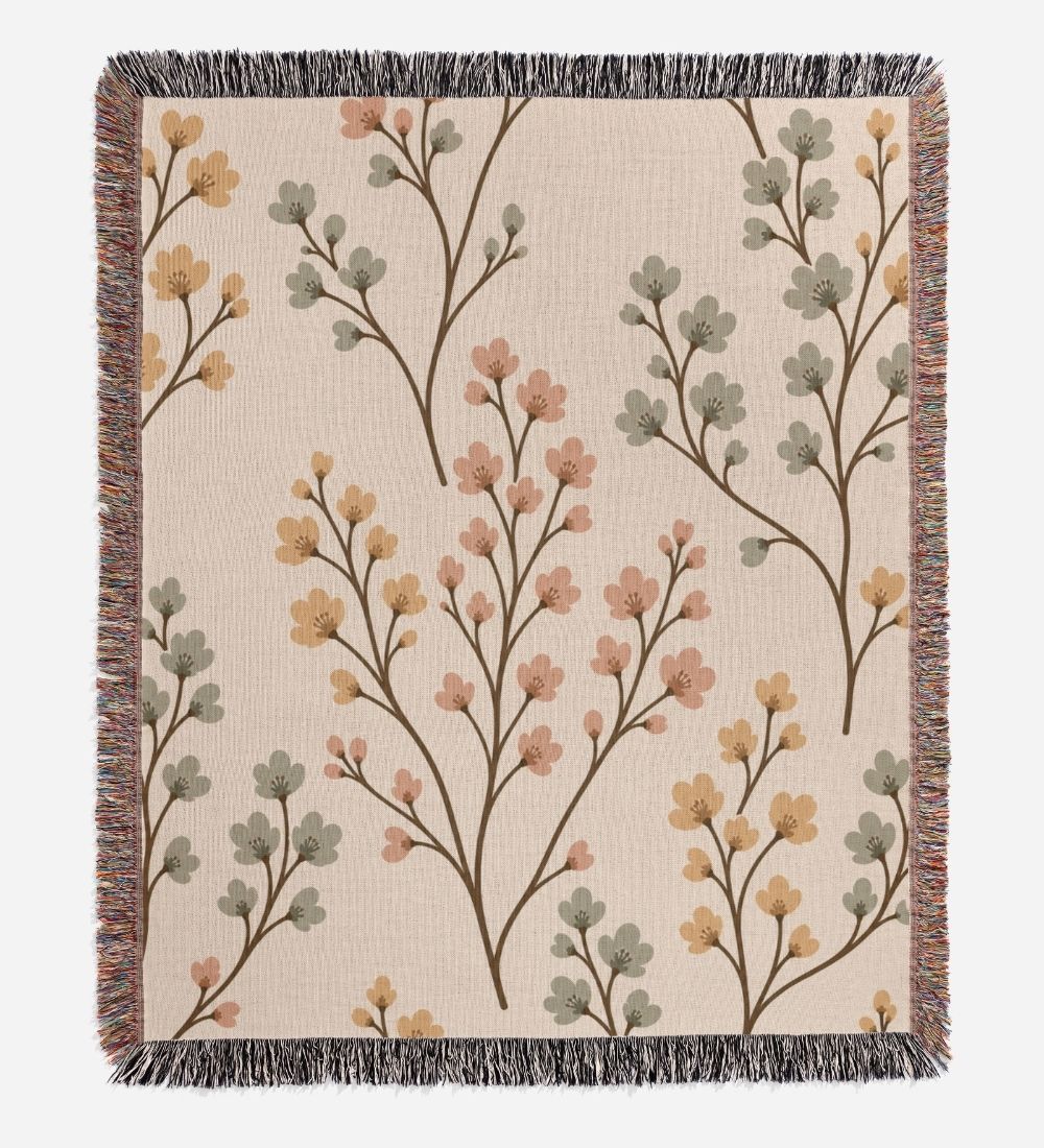 Calm Florals Woven Blanket