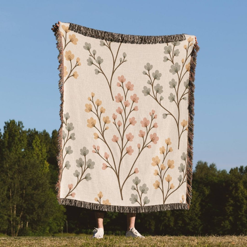 Calm Florals Woven Blanket