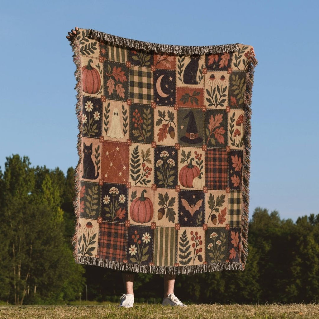 Cozy Harvest Patchwork Woven Blanket