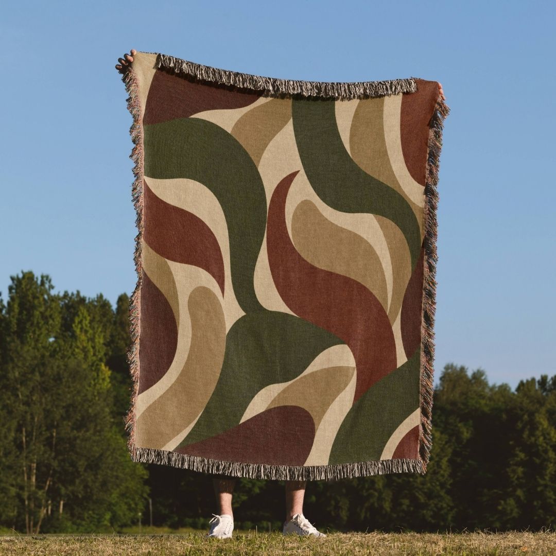 Ember Wave Woven Blanket