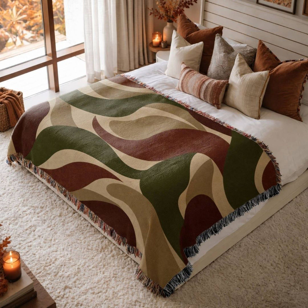 Ember Wave Woven Blanket
