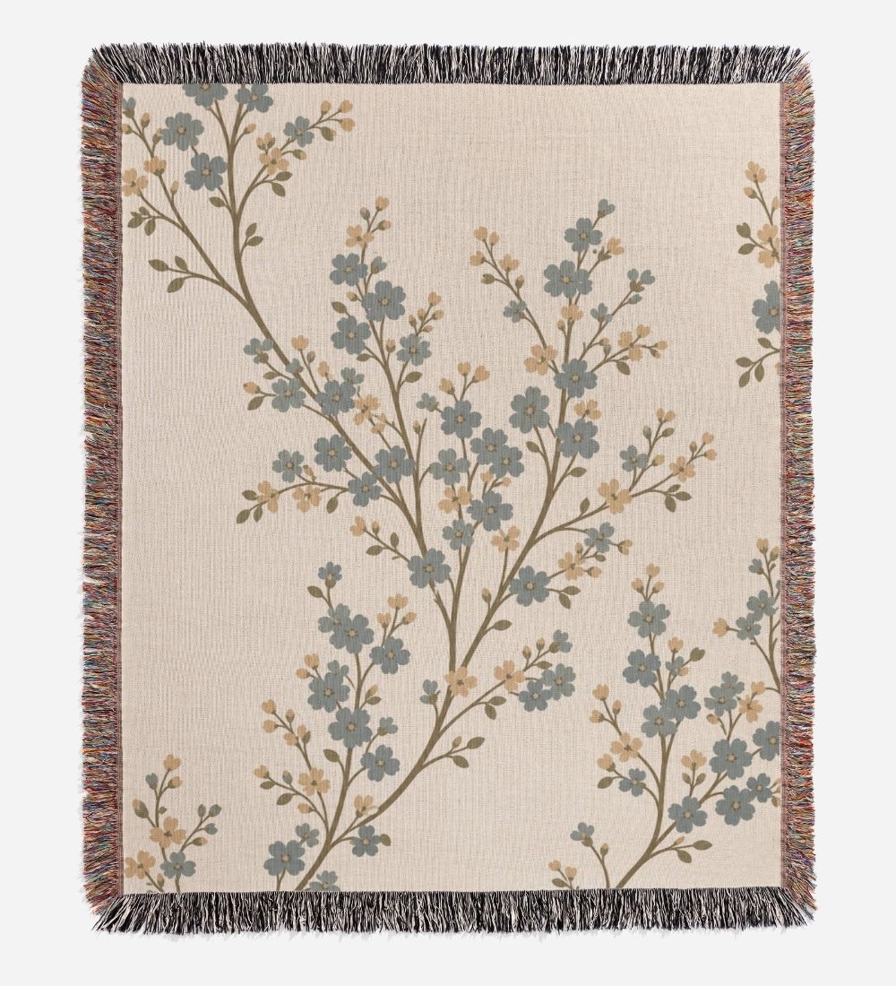 Flowing Blossom Woven Blanket