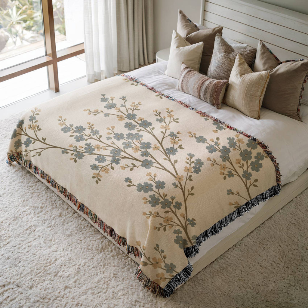 Flowing Blossom Woven Blanket