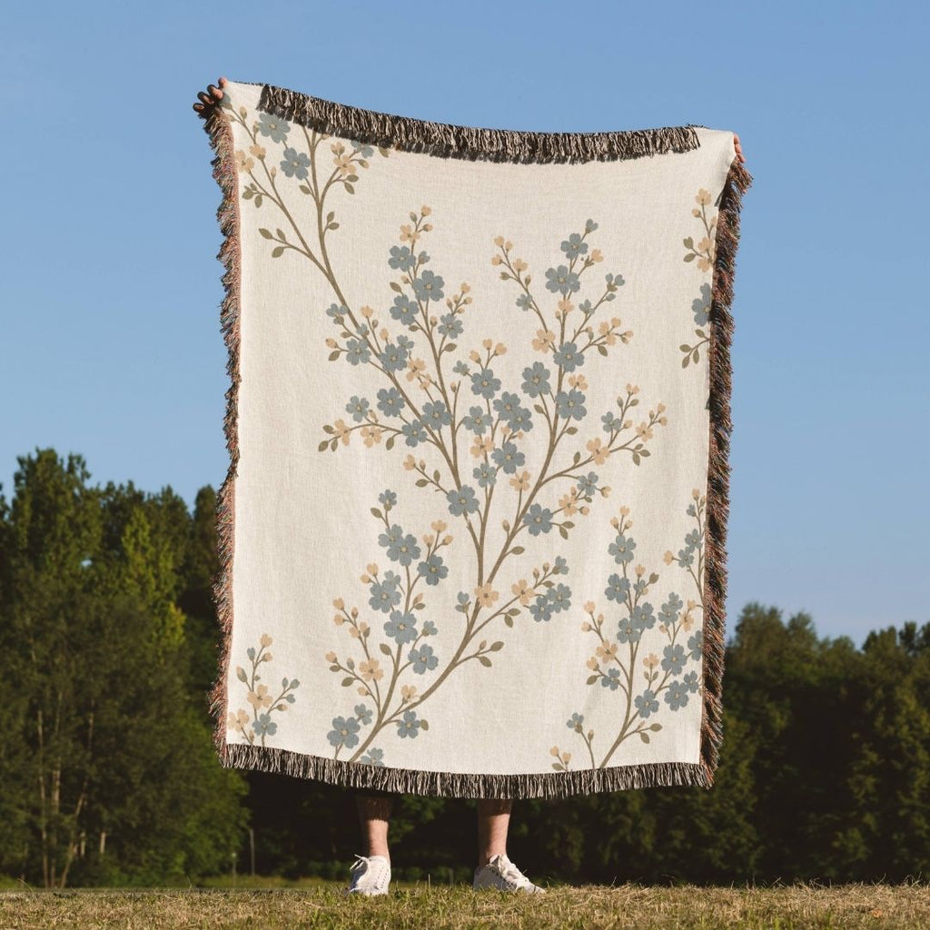 Flowing Blossom Woven Blanket