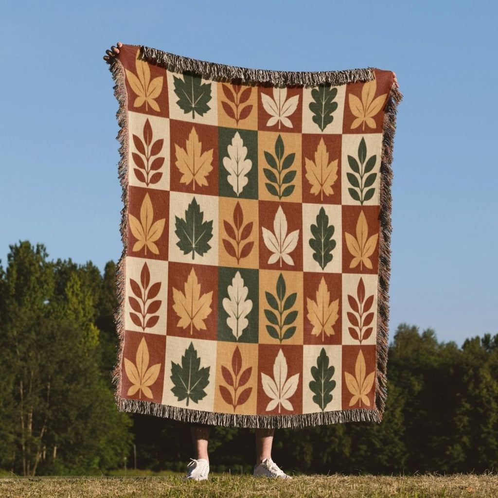 Foliage Checker Woven Blanket