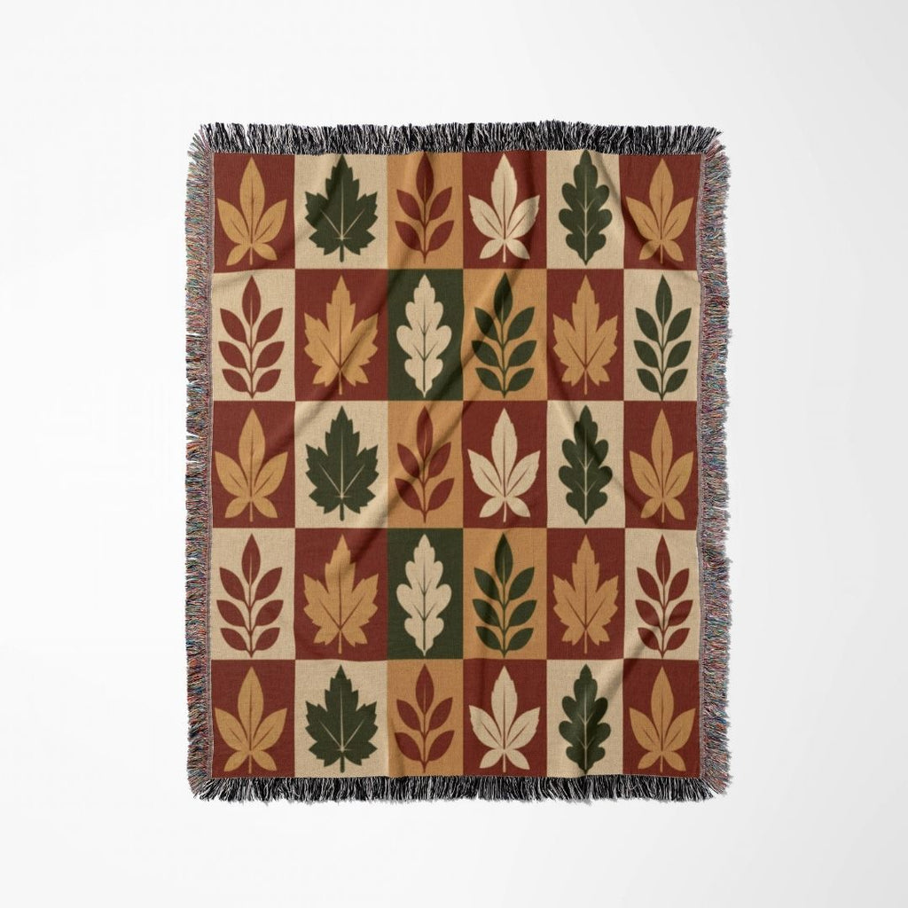 Foliage Checker Woven Blanket