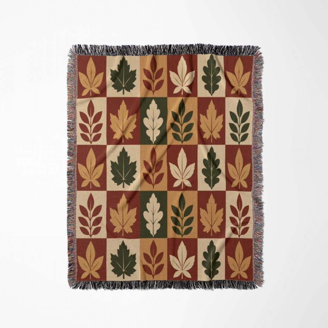 Foliage Checker Woven Blanket