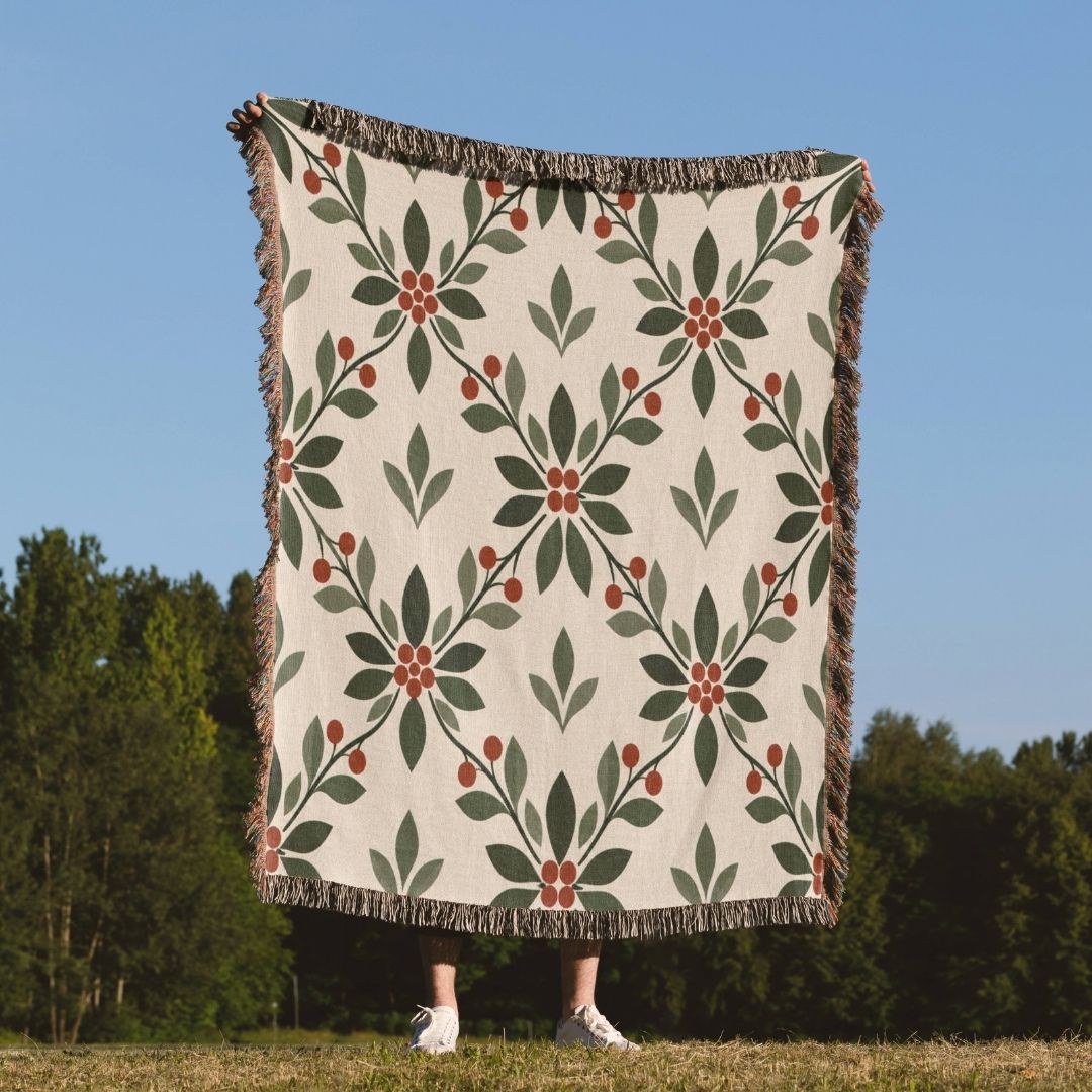 Forest Berry Woven Blanket