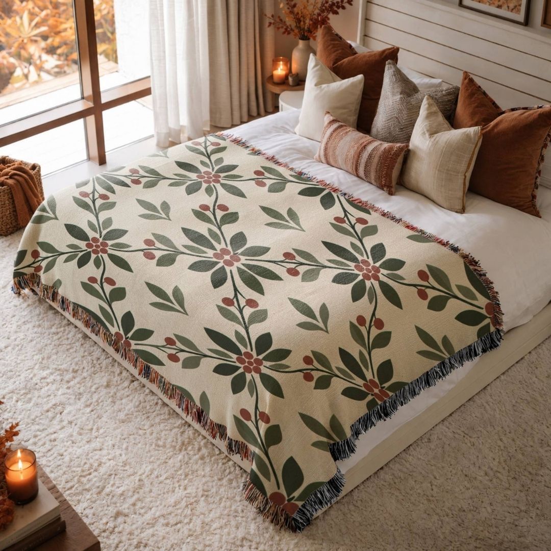 Forest Berry Woven Blanket