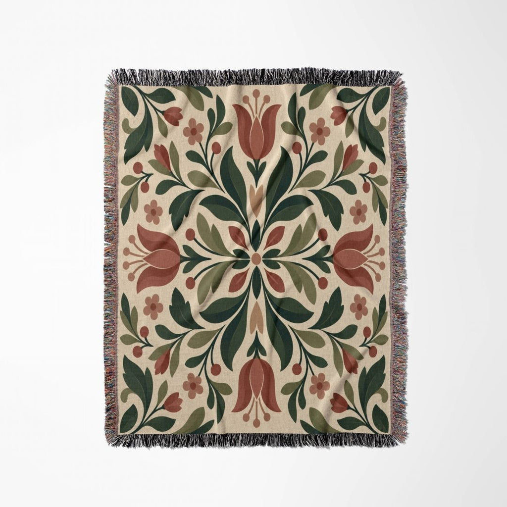 Forest Tulip Woven Blanket