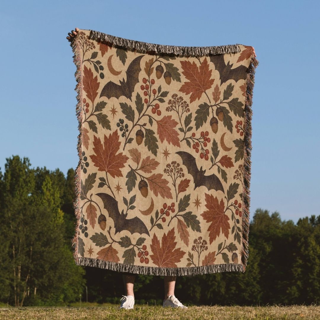 Harvest Bat Woven Blanket