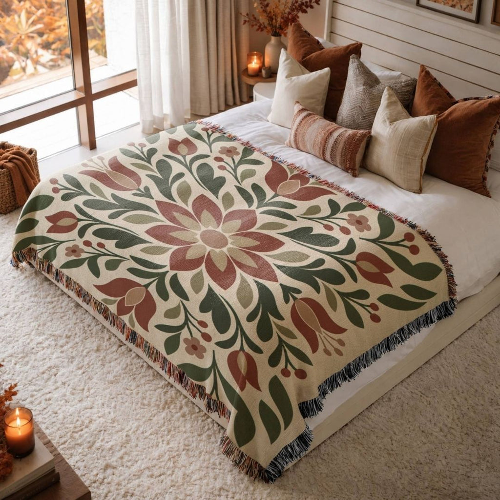 Harvest Blossom Woven Blanket