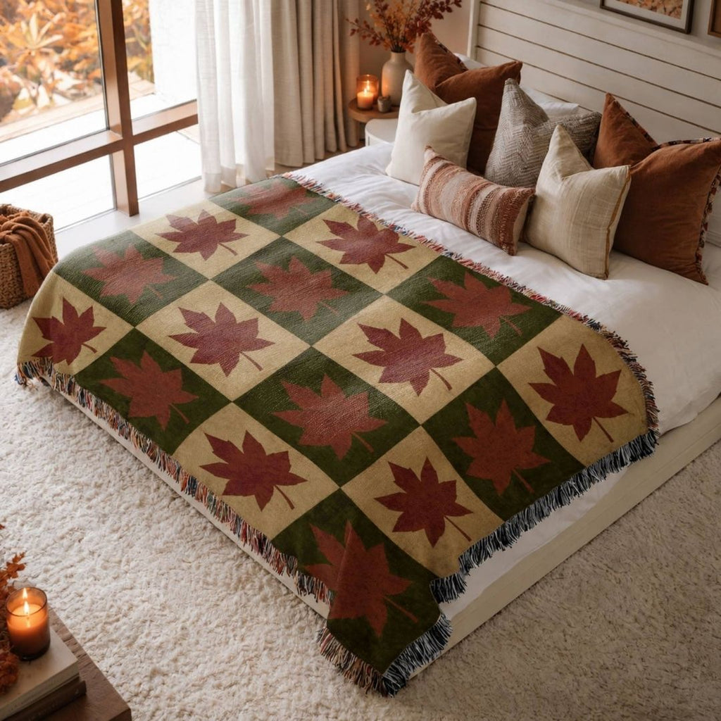Maple Checker Woven Blanket