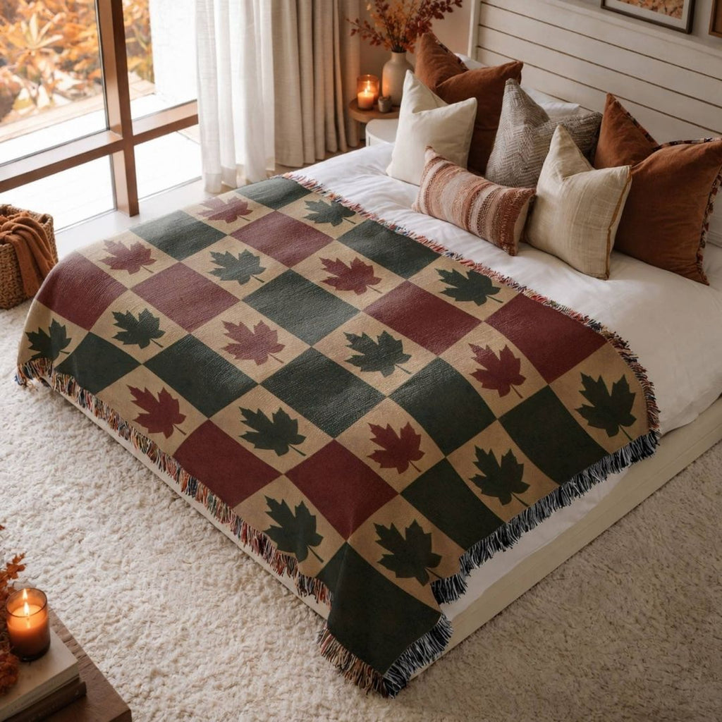 Maple Patchwork Woven Blanket