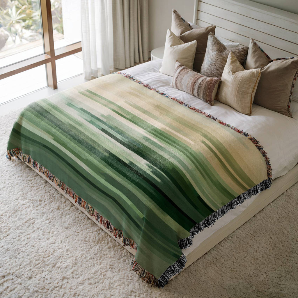 Nordic Aurora Pines Woven Blanket