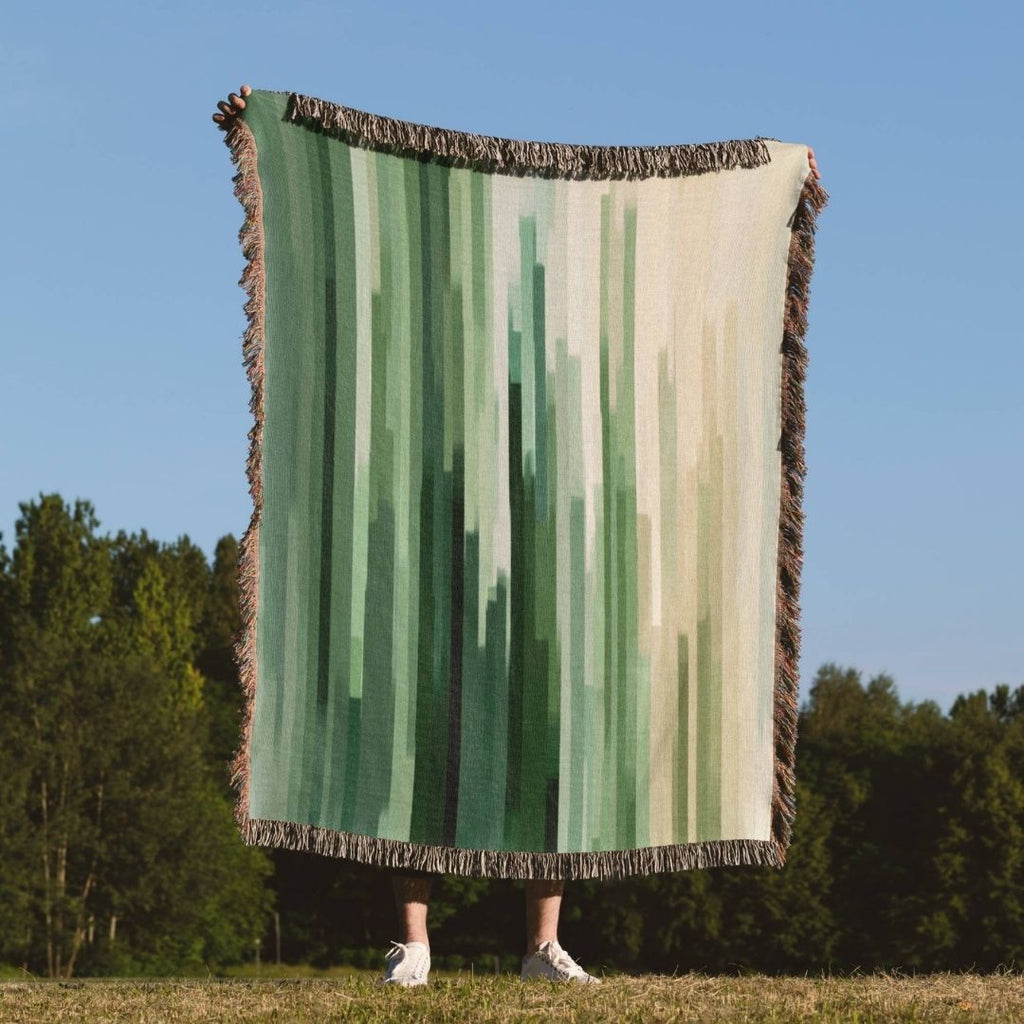 Nordic Aurora Pines Woven Blanket