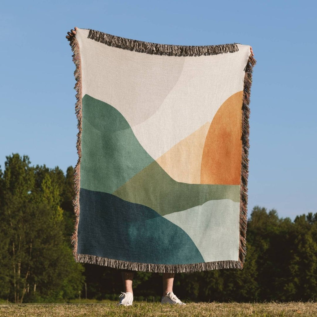 Golden Dusk Woven Blanket