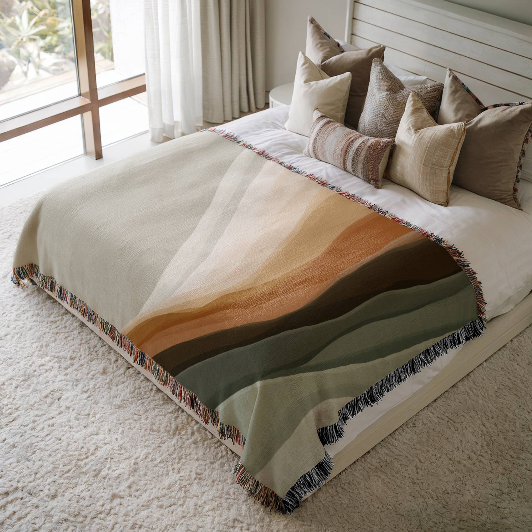 Highland Terracotta Woven Blanket