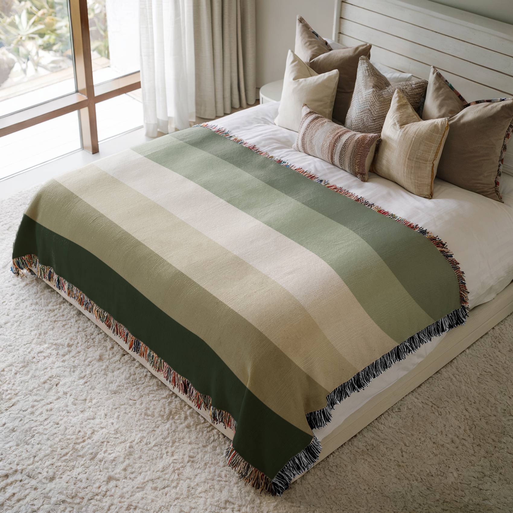 Nordic Forest Stripes Woven Blanket