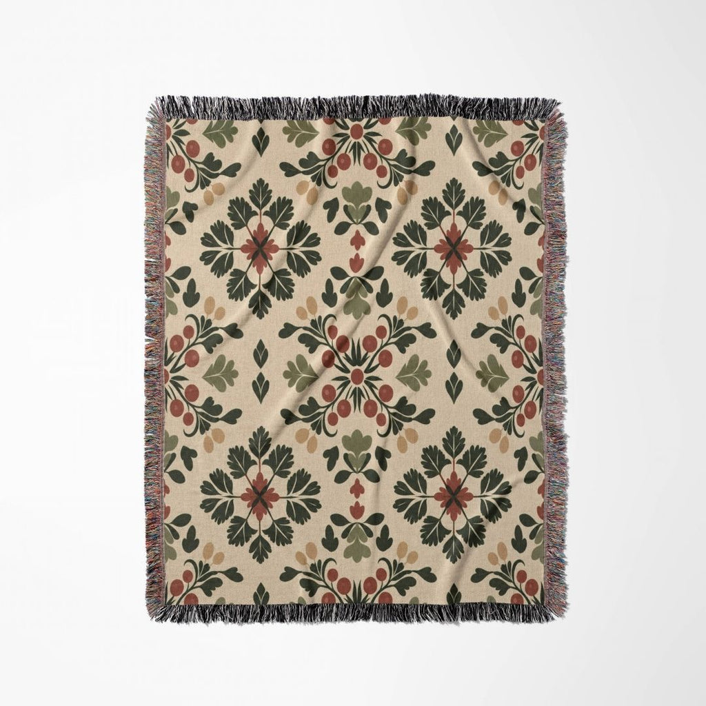 Nordic Berry Garden Woven Blanket
