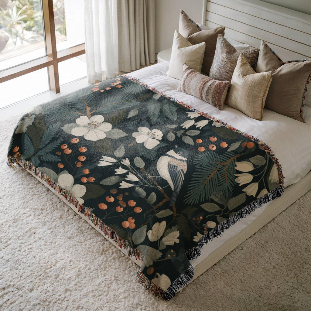 Nordic Bird Woven Blanket