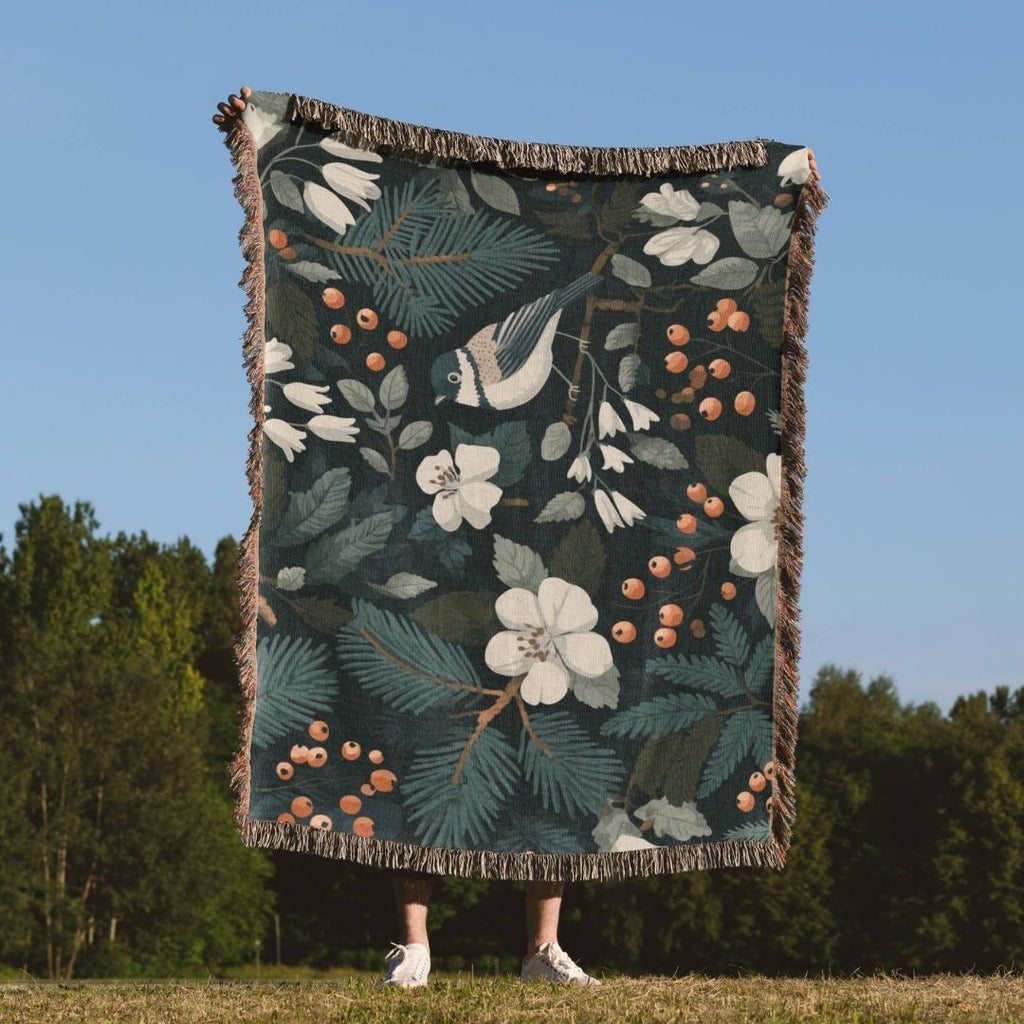 Nordic Bird Woven Blanket