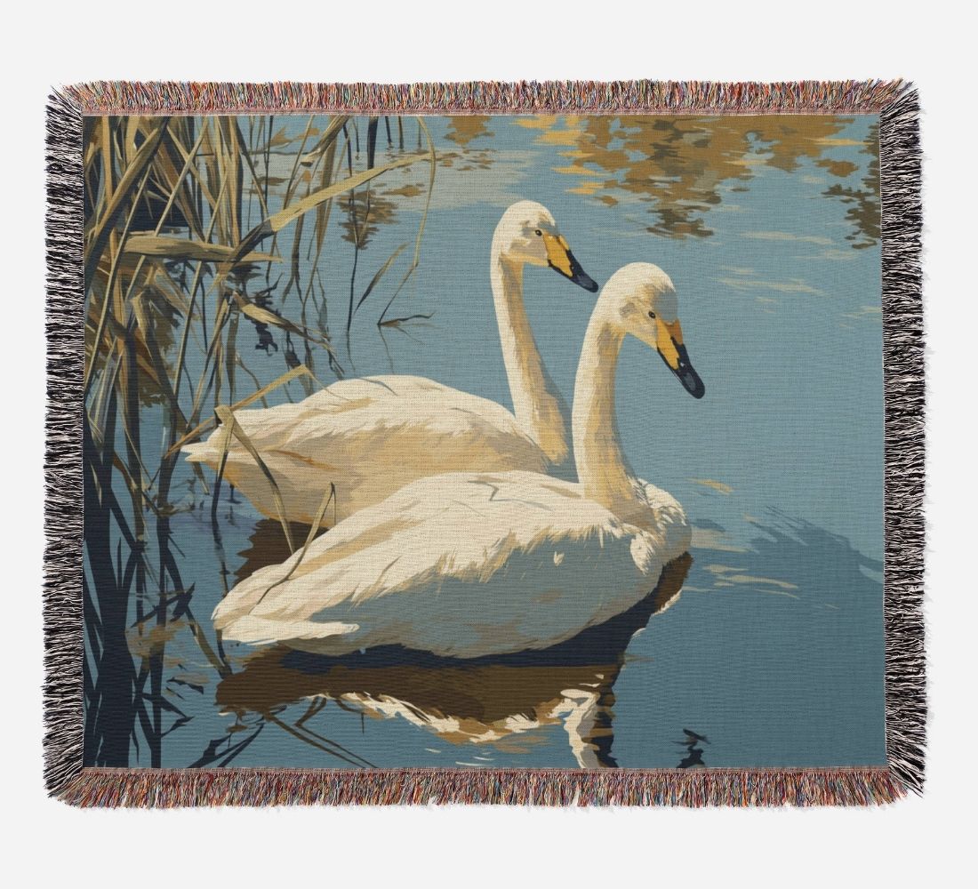 Swan Harmony Woven Blanket