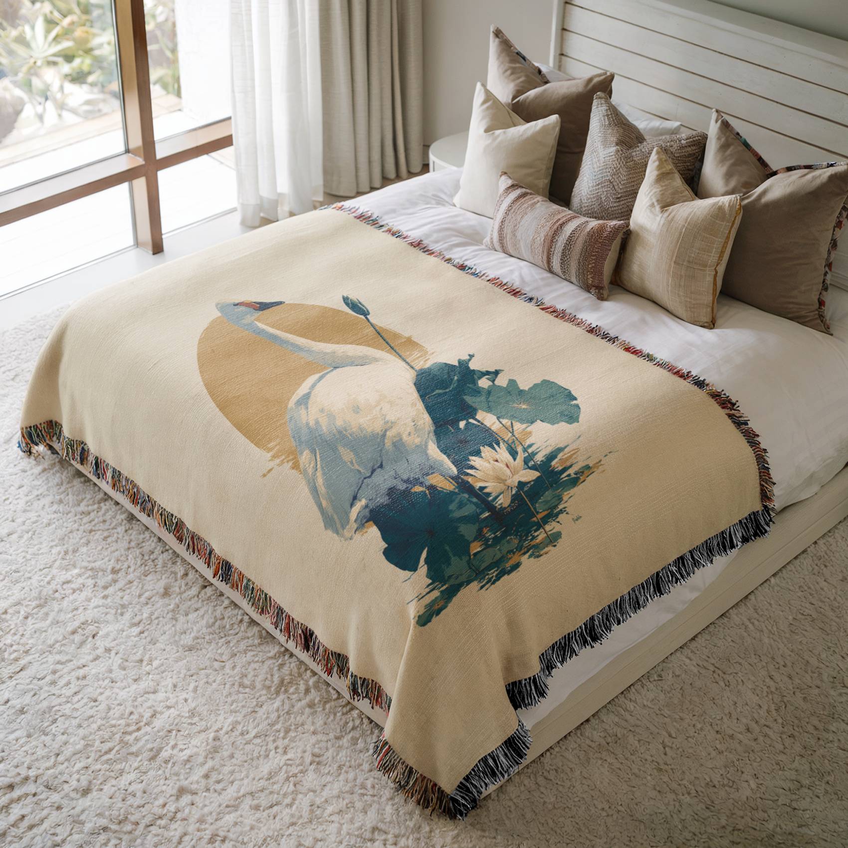 Swan Grace Woven Blanket