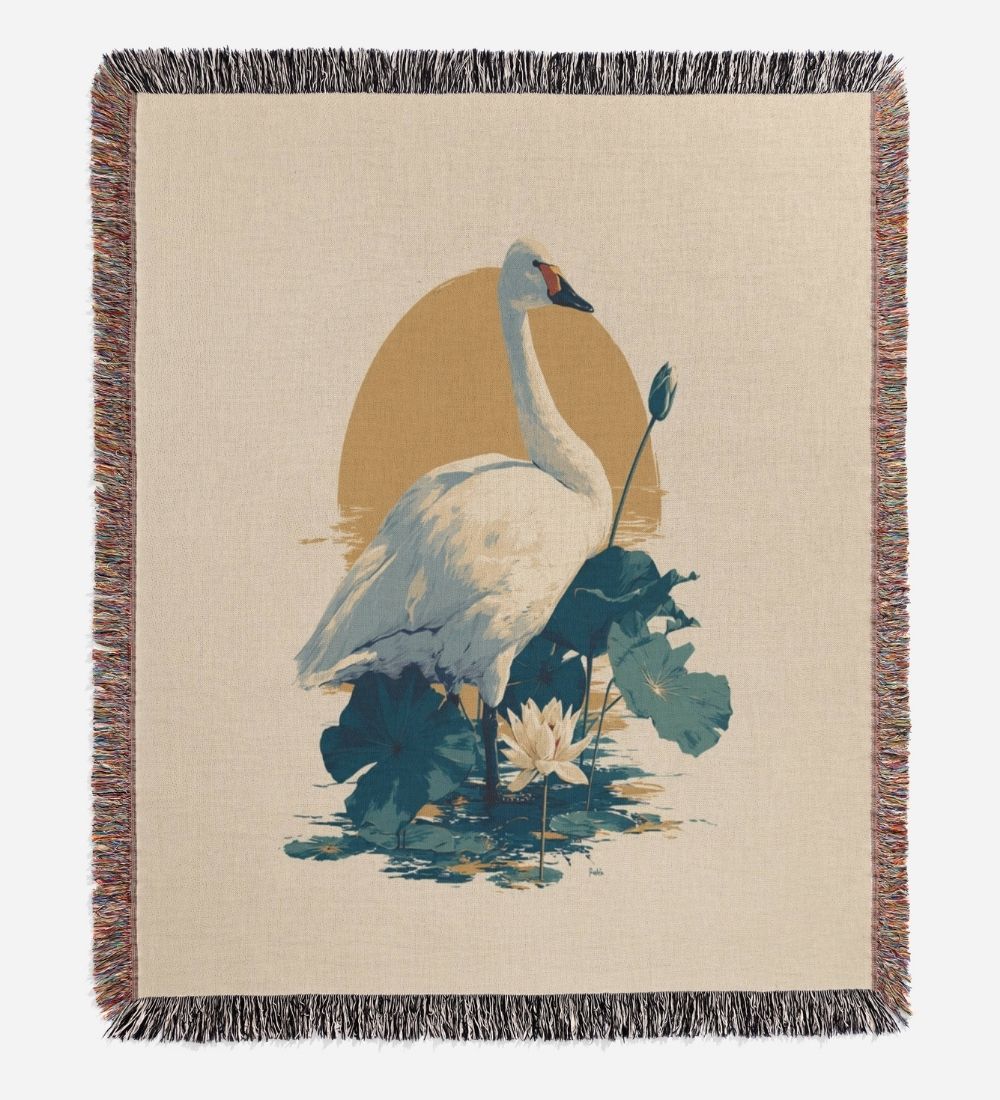 Swan Grace Woven Blanket