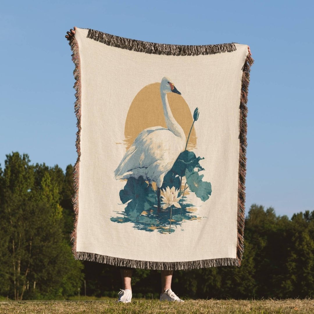 Swan Grace Woven Blanket