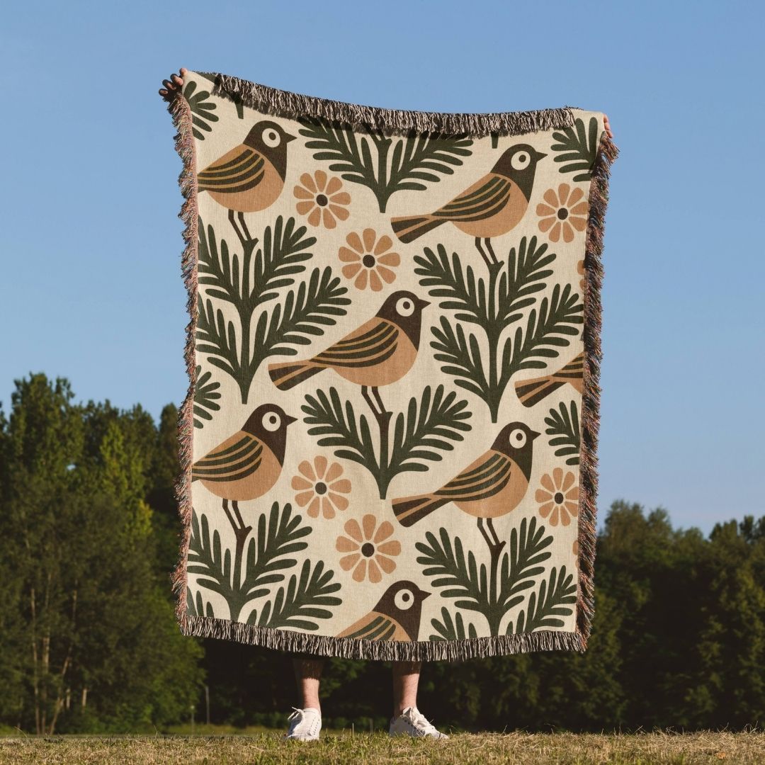 Nordic Finch Woven Blanket