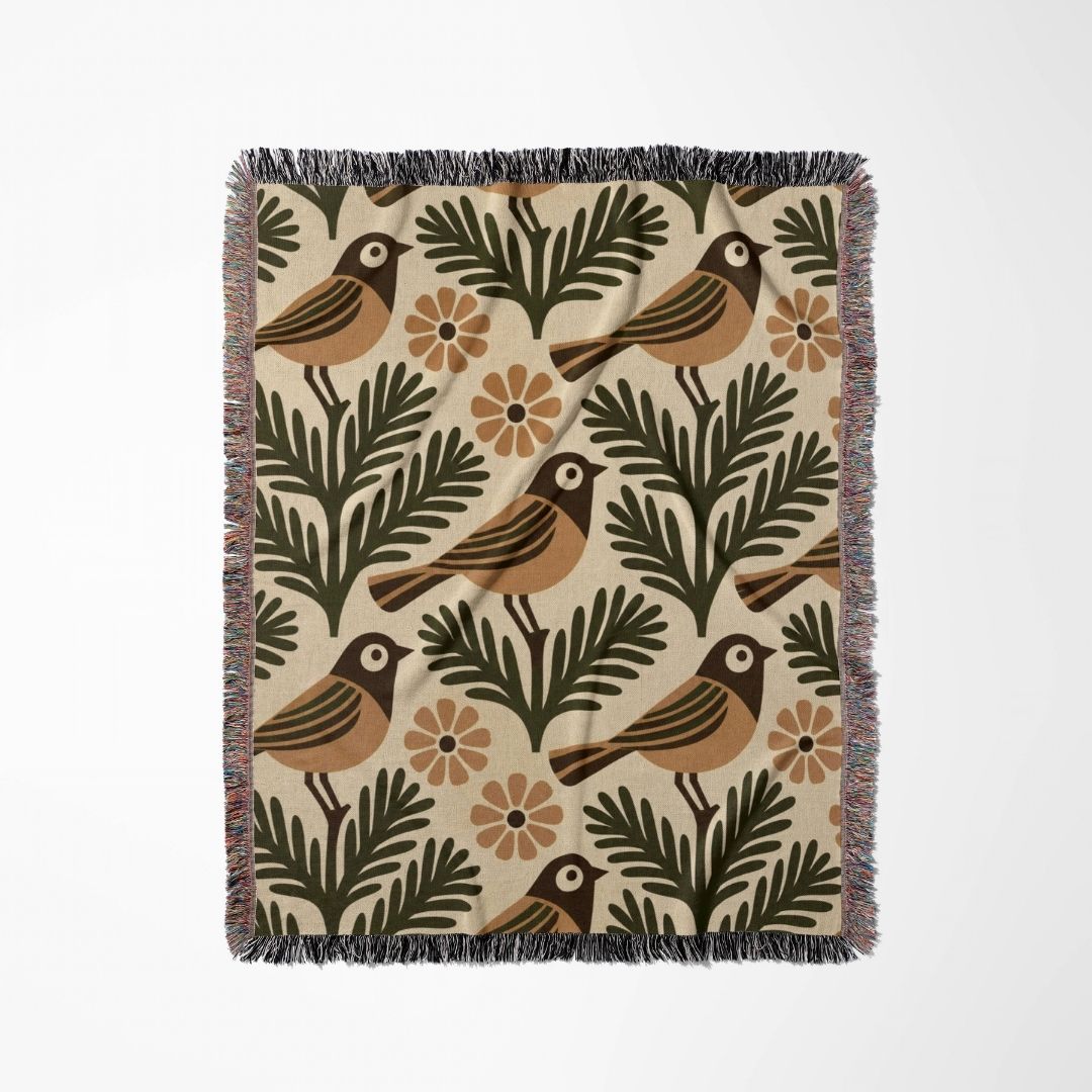 Nordic Finch Woven Blanket