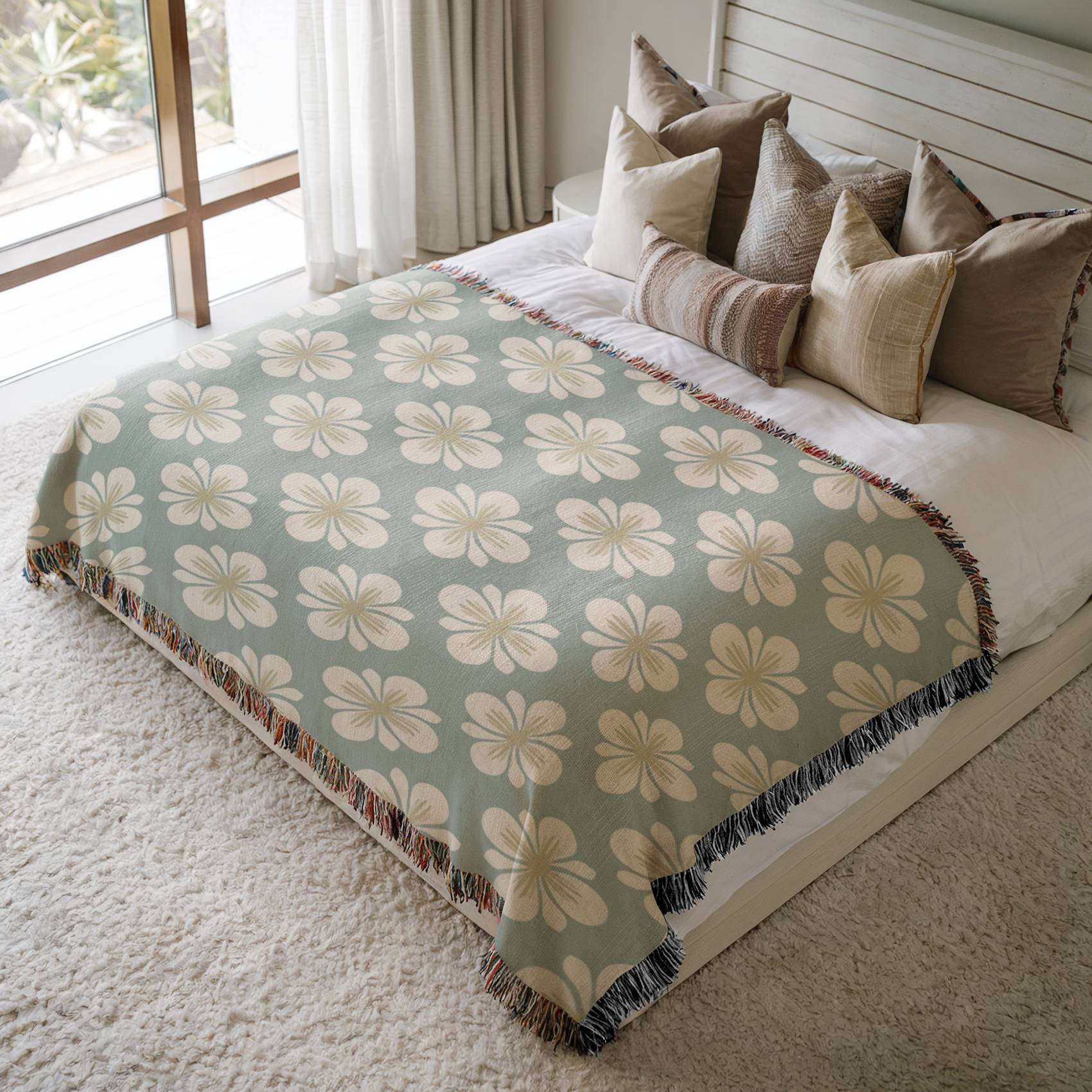 Nordic Blossom Woven Blanket