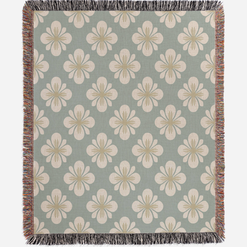 Nordic Blossom Woven Blanket