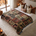 Nordic Folk Patchwork Woven Blanket