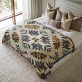 Nordic Folk Garden Woven Blanket