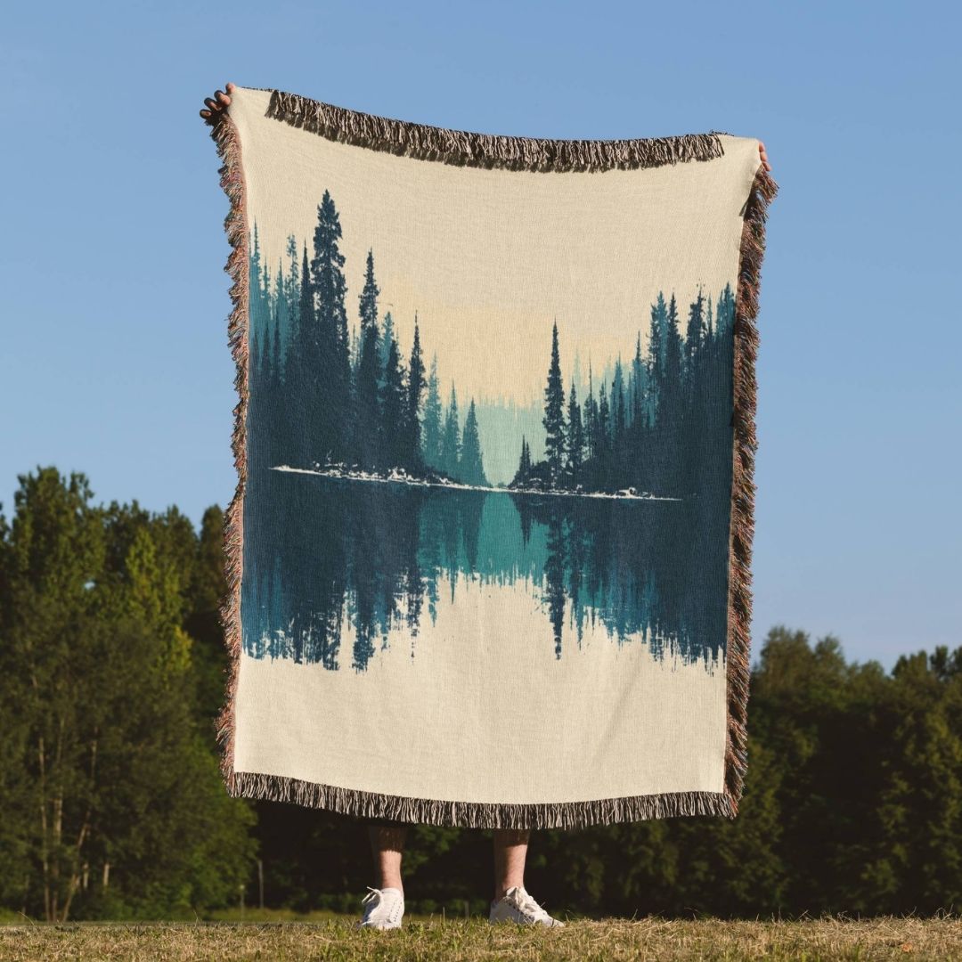 Forest Lake Woven Blanket