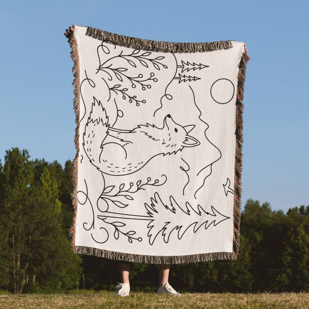 Midnight Fox Woven Blanket
